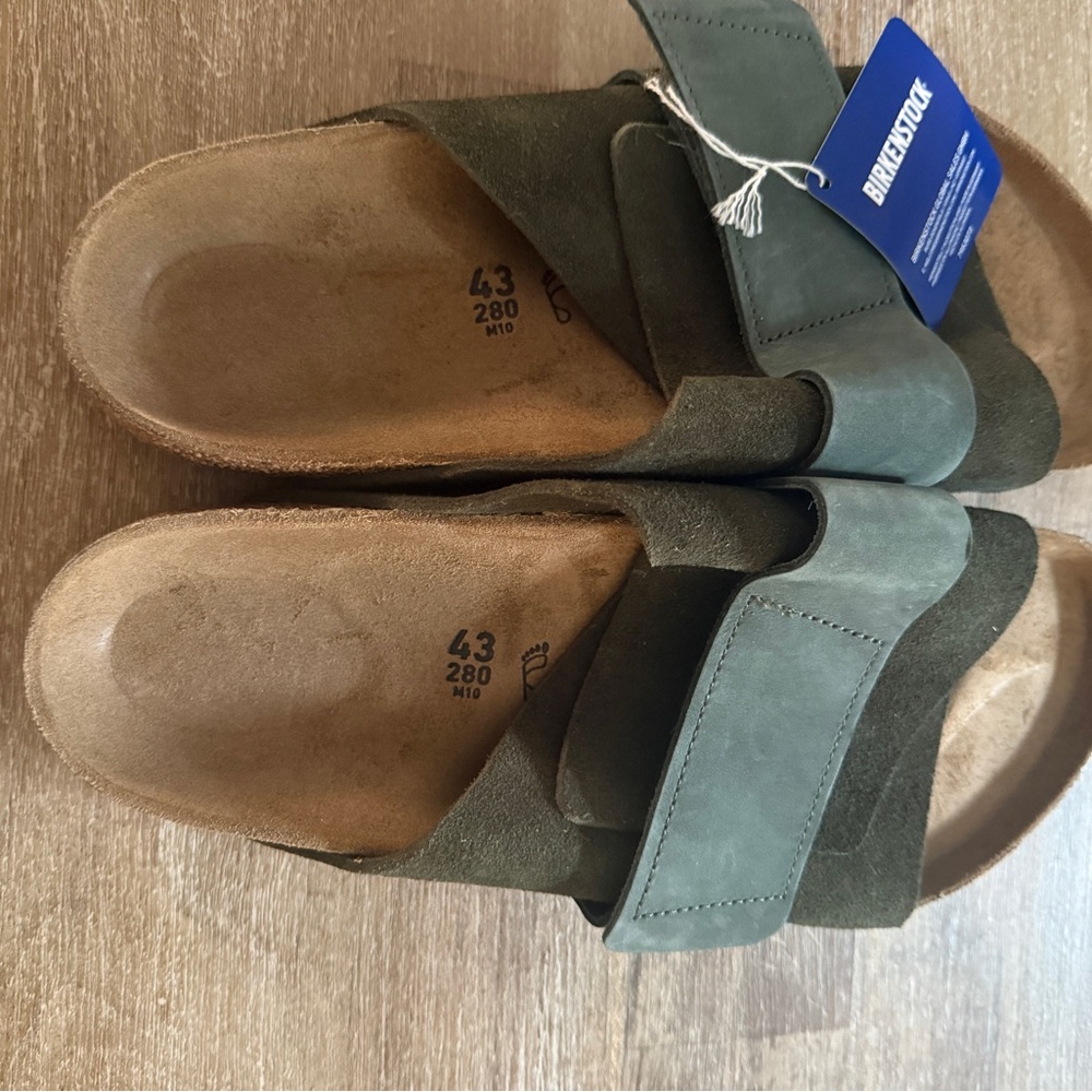 Birkenstock Olive Suede Kyoto Sandals - Picture 2 of 3
